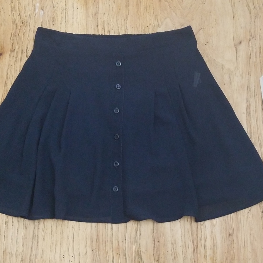 Button Up Chiffon Satin Flowy Skirt